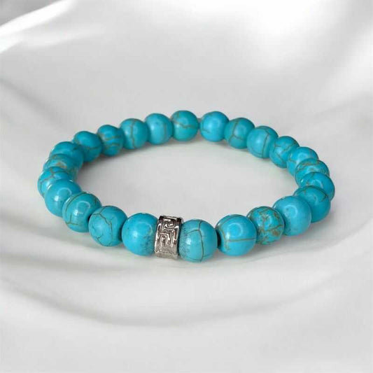 Pulsera Reconstituida Turquesa Llave Griega