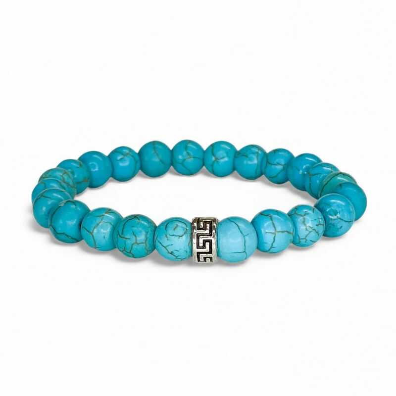 Pulsera Reconstituida Turquesa Llave Griega