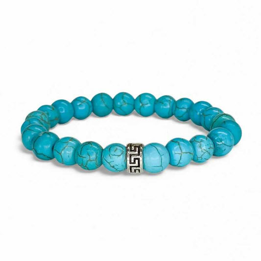 Pulsera Reconstituida Turquesa Llave Griega