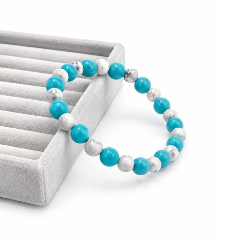 Pulsera Combinada Turquesa reconstituida y Howlita