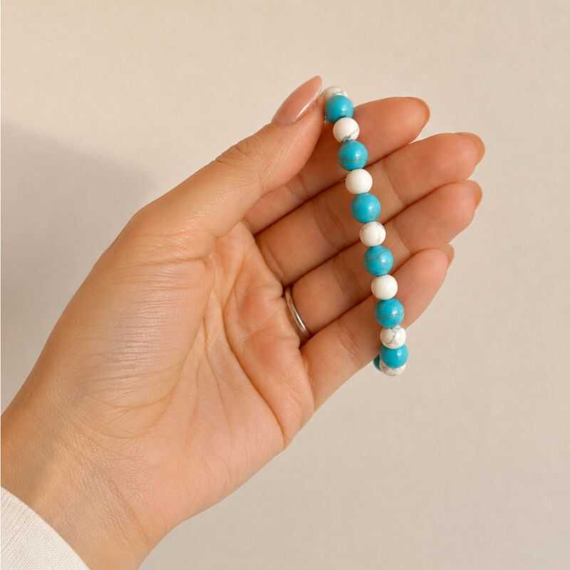 Pulsera Combinada Turquesa reconstituida y Howlita
