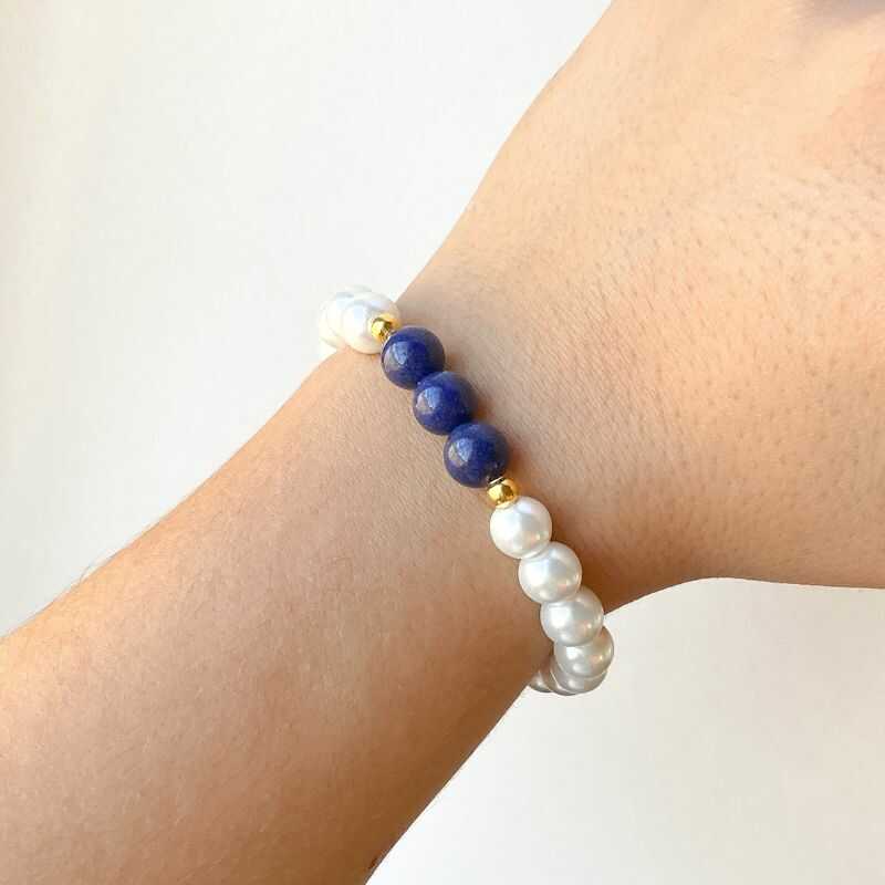 Pulsera Perlas y Lapislázuli