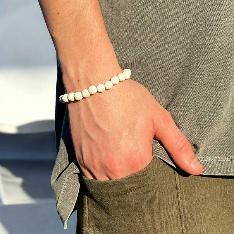 Pulsera Roca Volcánica Blanca