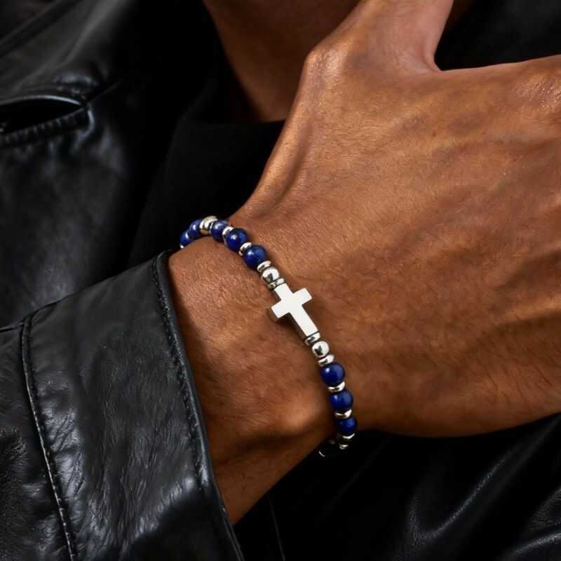 Pulsera de Cruz Lapislázuli