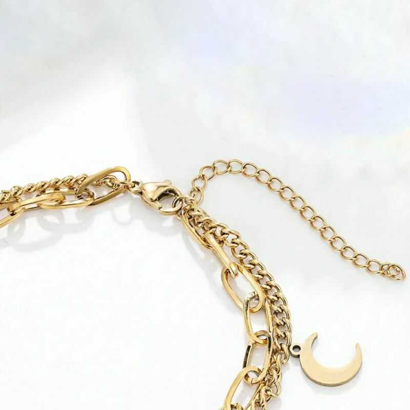 Pulsera Doble Luna y Punto de Luz