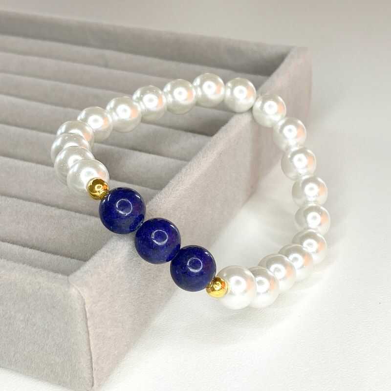 Pulsera Perlas y Lapislázuli