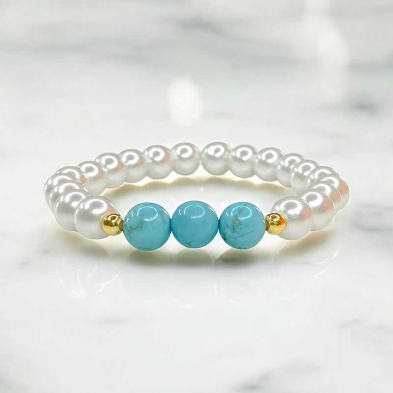 Pulsera Perlas y Turquesa