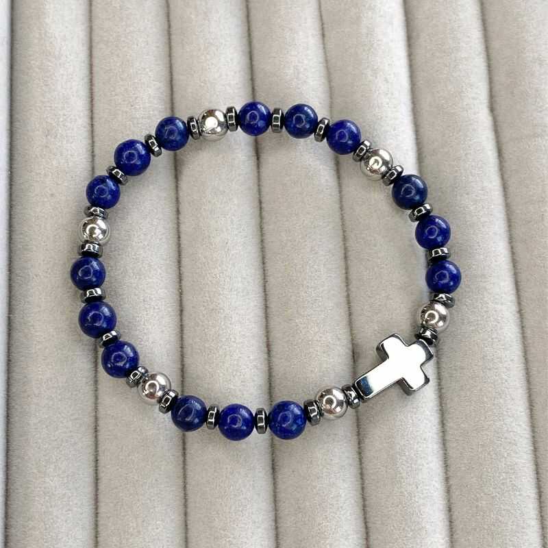 Pulsera de Cruz Lapislázuli
