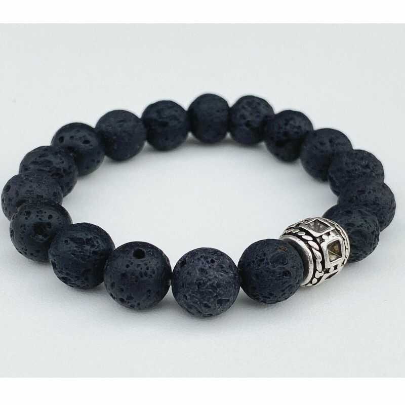 Pulsera Roca Volcánica con Dije