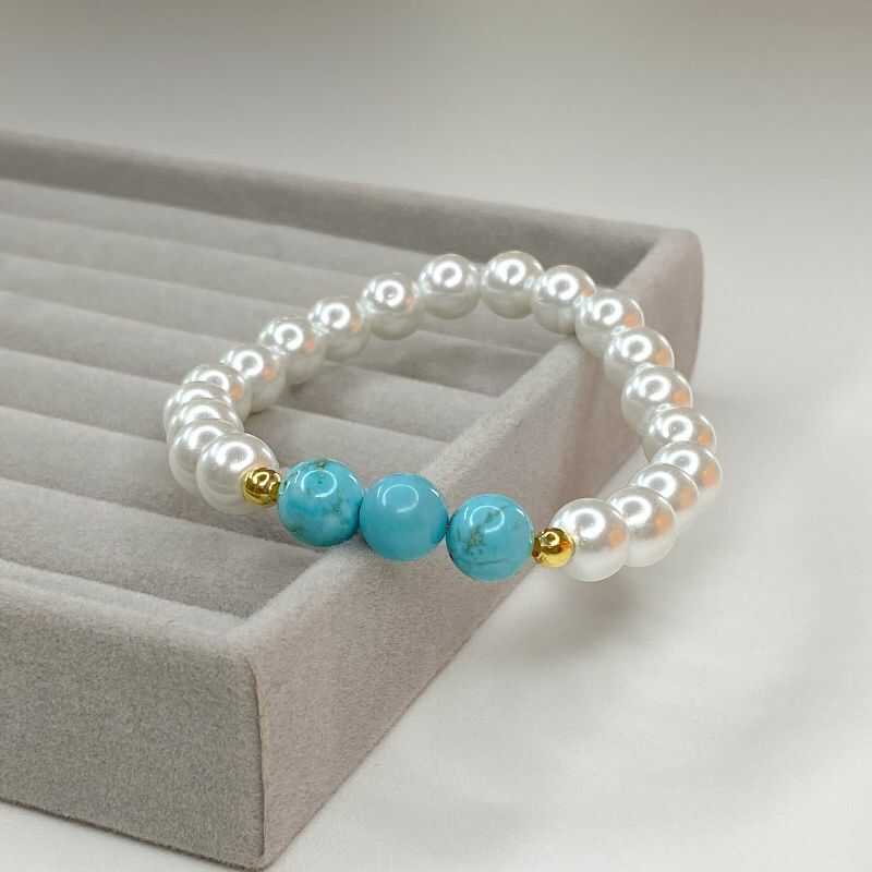 Pulsera Perlas y Turquesa