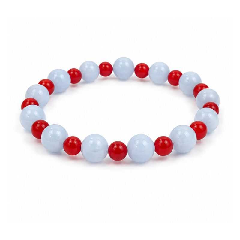 Pulsera Combinada Cuarzo azul y Ágata roja