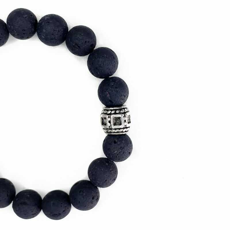 Pulsera Roca Volcánica con Dije
