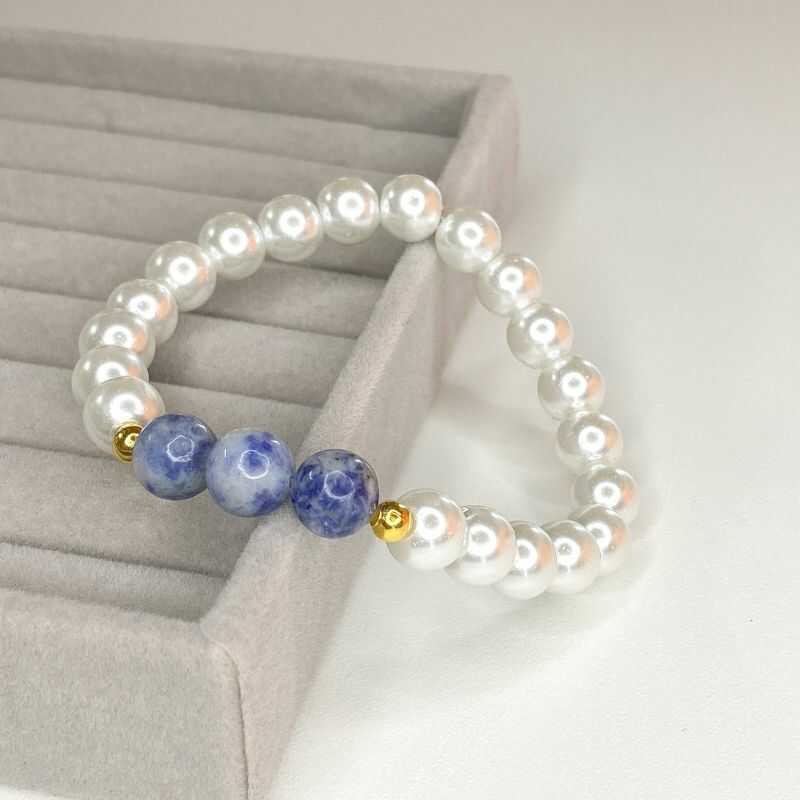 Pulsera Perlas y Sodalita