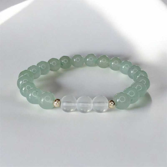 Pulsera Aventurina y Cuarzo Mate