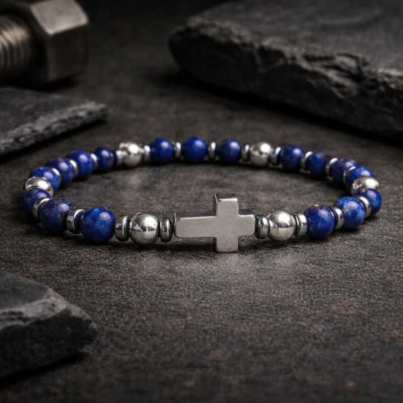 Pulsera de Cruz Lapislázuli