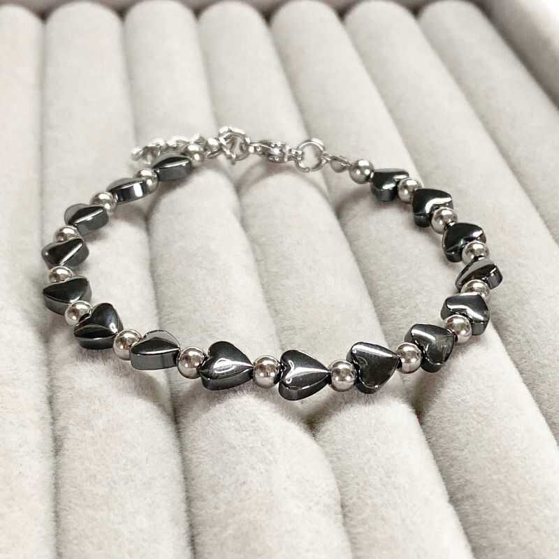 Pulsera Corazones Hematita