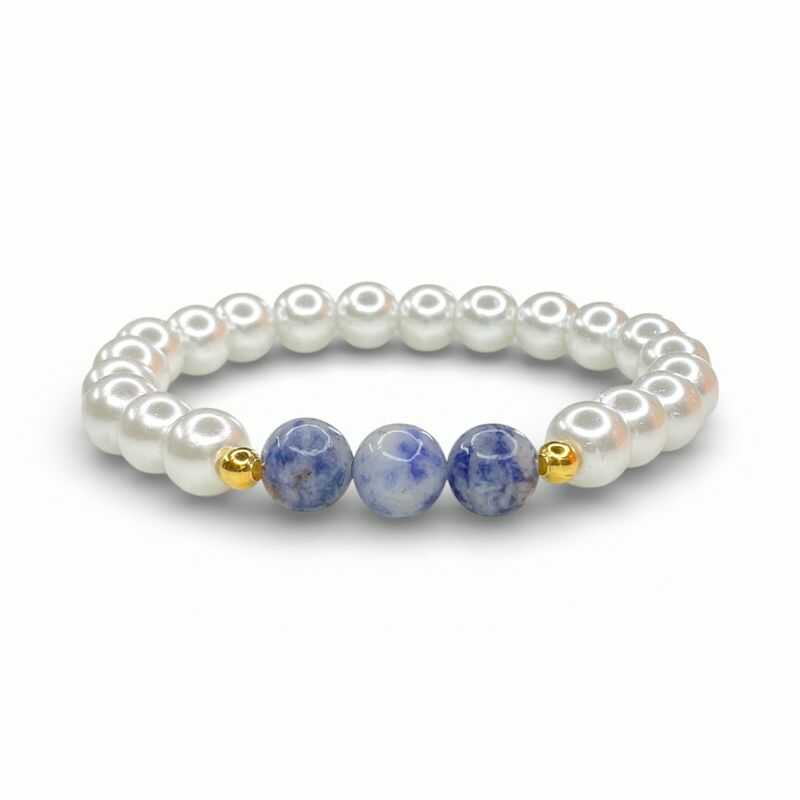 Pulsera Perlas y Sodalita