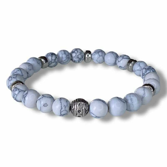 Pulsera Reconstituida Howlita con dijes
