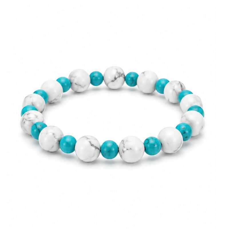 Pulsera Combinada Howlita y Turquesa reconstituida