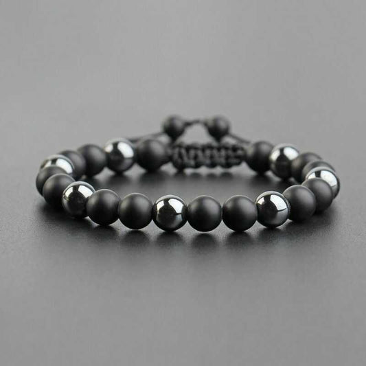 Pulsera Ajustable Ónix Mate y Hematita