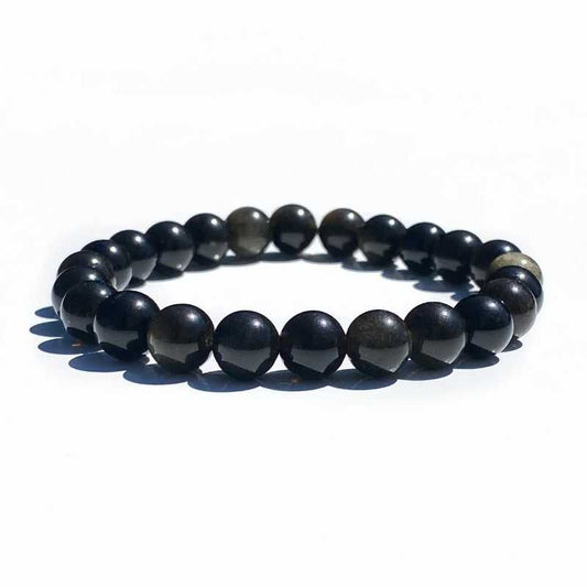 Pulsera Obsidana Dorada