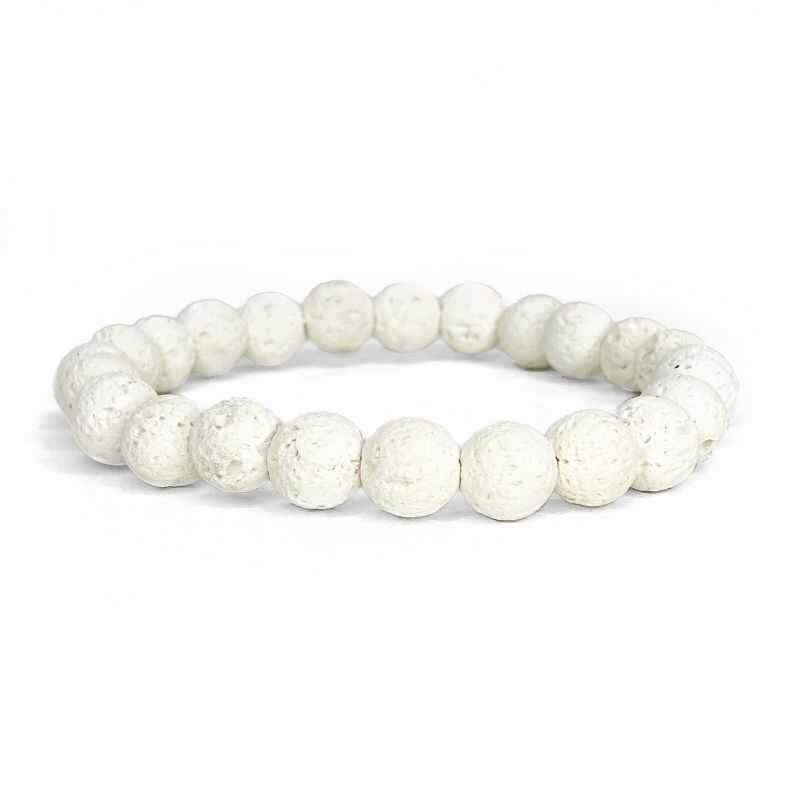 Pulsera Roca Volcánica Blanca