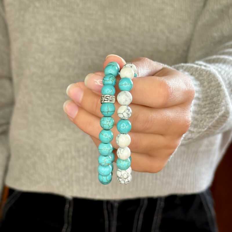 Pulsera Reconstituida Turquesa Llave Griega