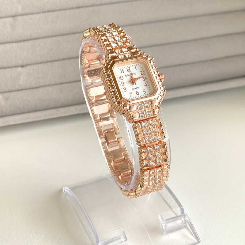 Reloj Rectangular Retro Rose Gold