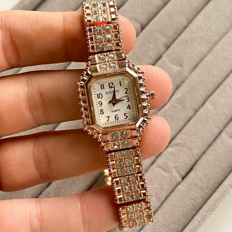 Reloj Rectangular Retro Rose Gold