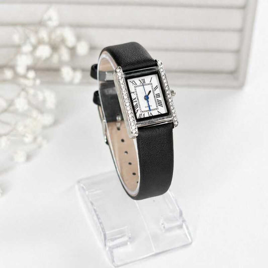 Reloj Rectangular Brillos Negro