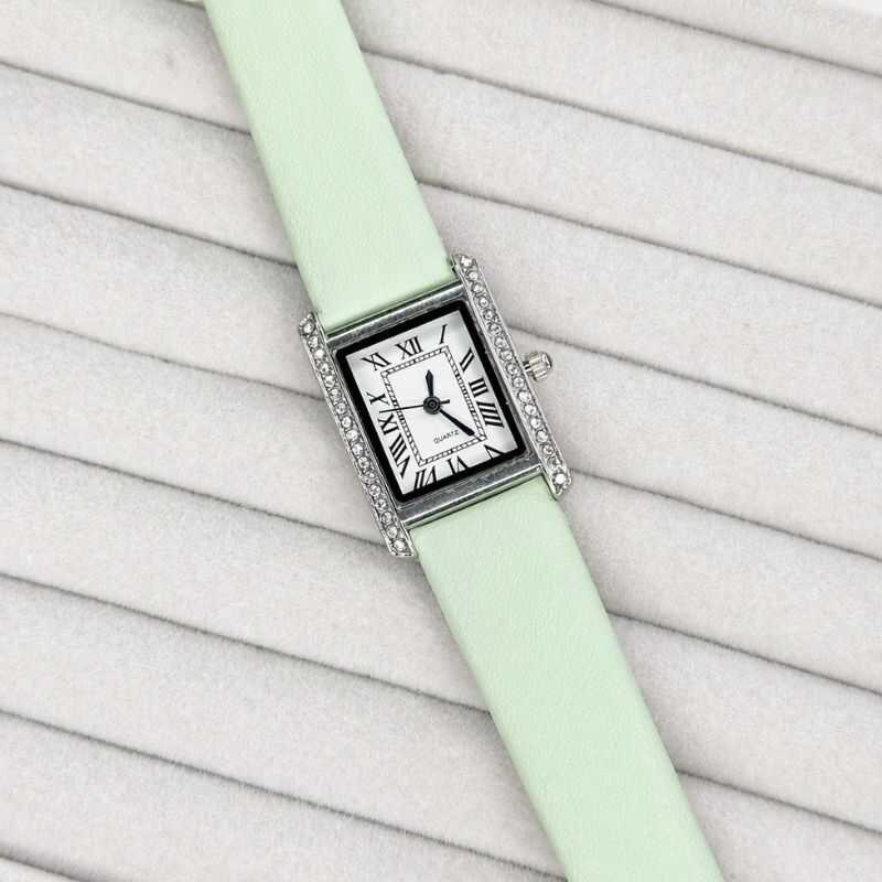 Reloj Rectangular Brillos Verde