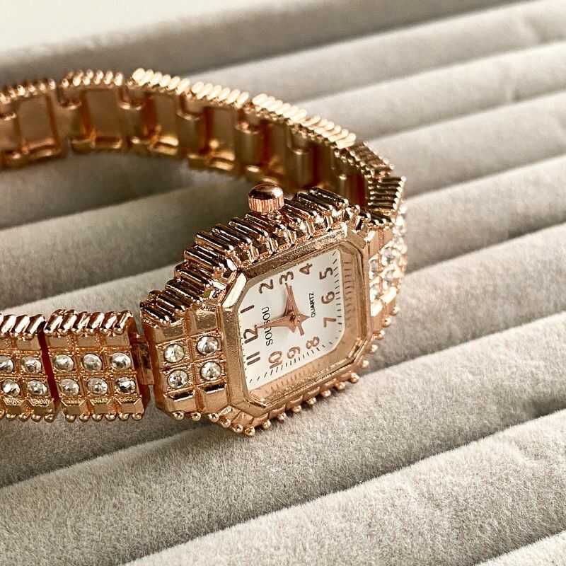 Reloj Rectangular Retro Rose Gold
