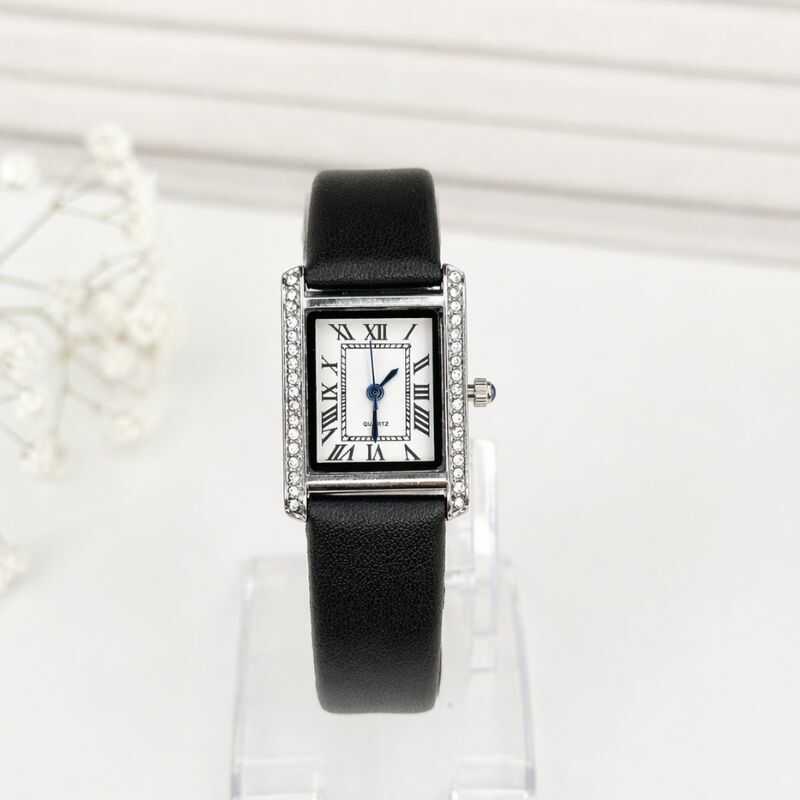 Reloj Rectangular Brillos Negro